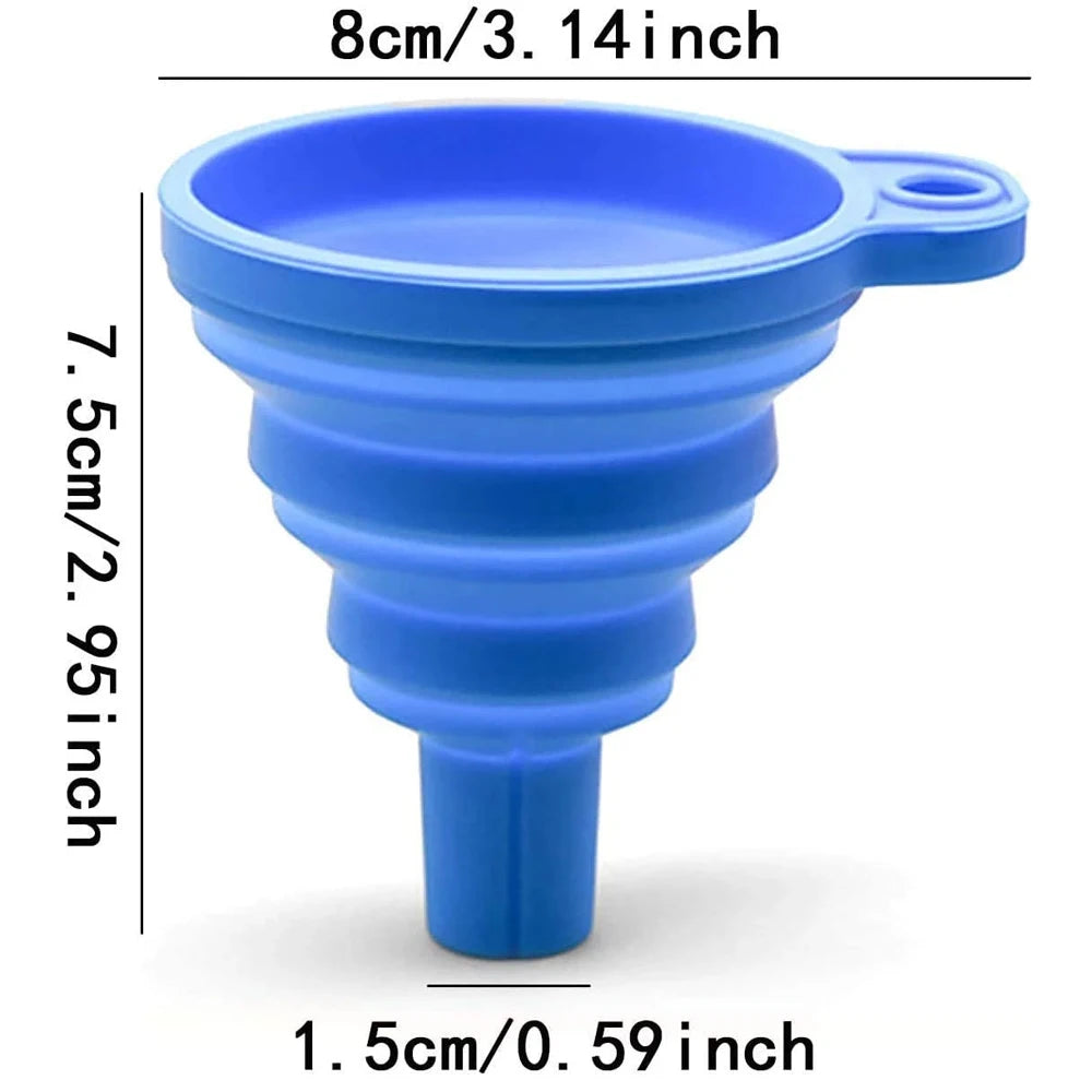 Funil de Silicone Retrátil para Fluidos