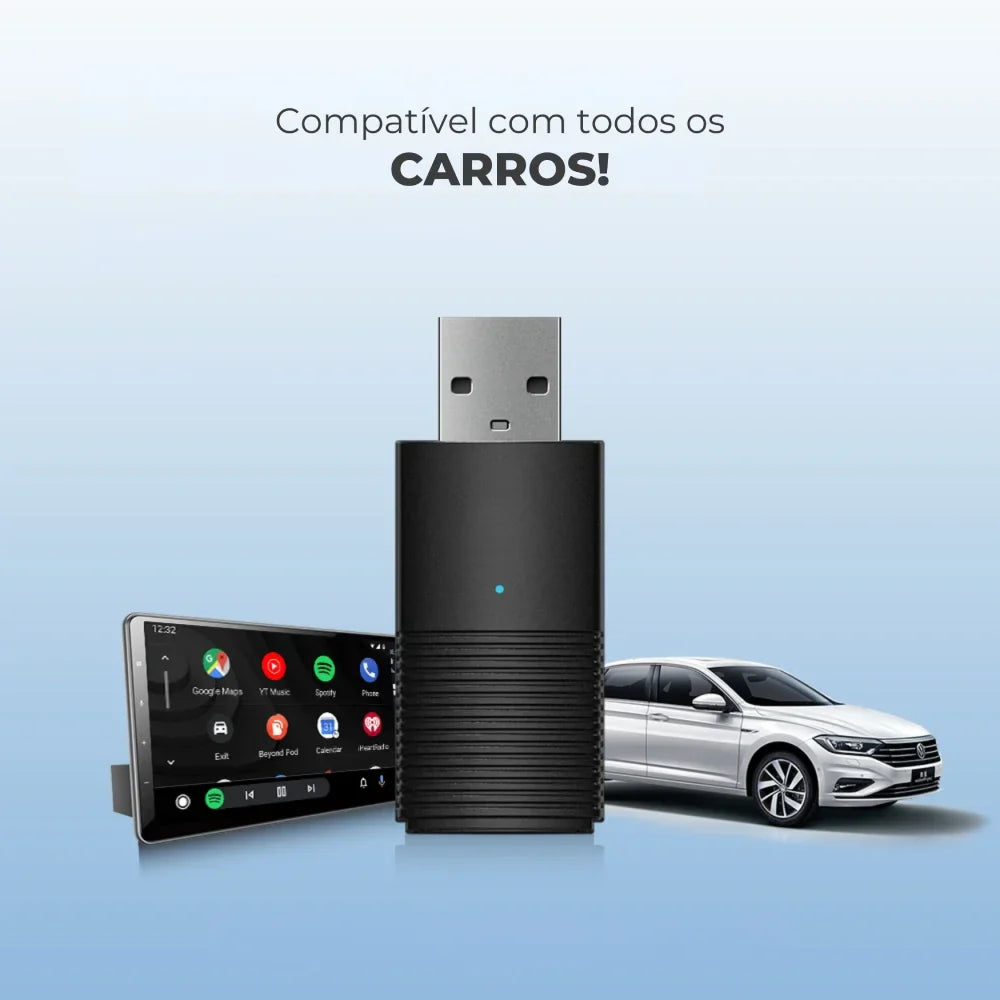 Adaptador Auto CarPlay/Android Sem fio para Multimídia - WirePlay™