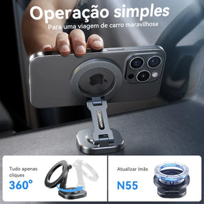 Suporte Magnético para Carro - Suporte de Telefone Dobrável