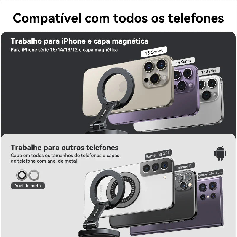 Suporte Magnético para Carro - Suporte de Telefone Dobrável