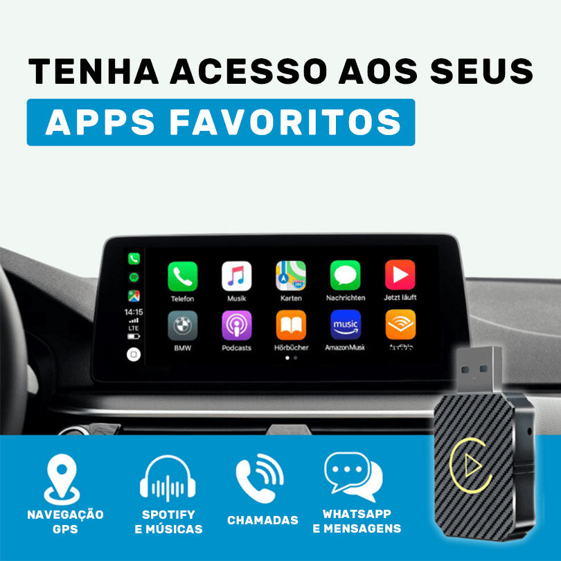 DriveCast - Adaptador Inteligente Carplay e Android Auto Sem Fio